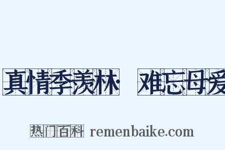 真情季羡林·难忘母爱是什么意思的图片